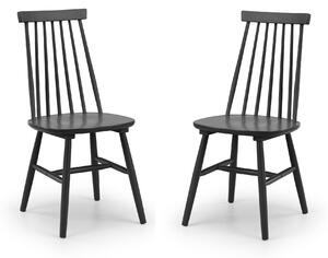 Alassio Set of 2 Spindle Dining Chairs Black
