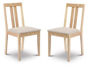 Rufford Set Of 2 Rufford Dining Chairs, Faux Suede Natural