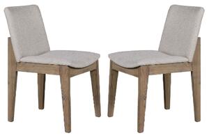 Fenwick Natural Wooden Dining Chairs With Fabric Seat In Pair