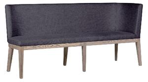 Fenwick Wooden Large Dining Bench With Fabric Seat In Dark Grey