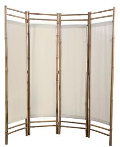 Folding 4-Panel Room Divider Bamboo and Canvas 160 cm
