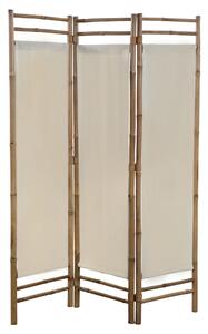 Folding 3-Panel Room Divider Bamboo and Canvas 120 cm