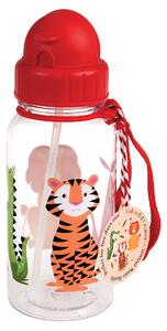 Rex London Colourful Creatures Water Bottle with Straw Clear