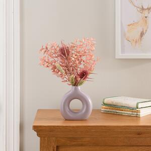 Glazed Ceramic Donut Vase Lilac (Purple)