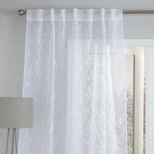 Belle Embroidery Voile Panel White