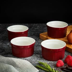 Barbary & Oak Set of 4 Ceramic Ramekins Red