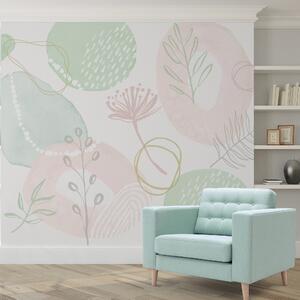 Abstract Pattern Mural Green/Pink