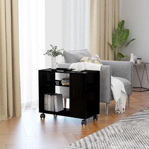 Side Table High Gloss Black 70x35x55 cm Engineered Wood