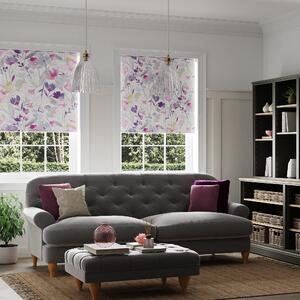 Watercolour Floral Pink Blackout Roller Blind Pink/White