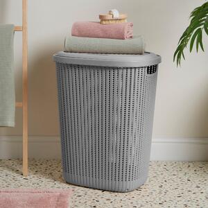 57L Knitted Laundry Basket Grey