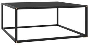 Coffee Table Black with Black Glass 80x80x35 cm