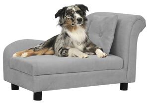 Dog Sofa with Pillow Grey 83x44x44 cm Plush