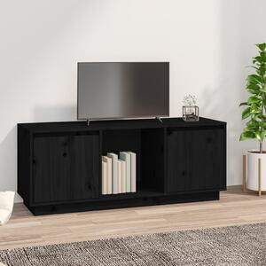 TV Cabinet Black 110.5x35x44 cm Solid Wood Pine
