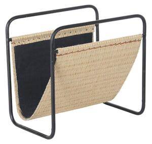 Magazine rack DKD Home Decor 39 x 26 x 36 cm Natural Black Metal