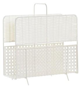 Magazine rack DKD Home Decor White Natural Metal wicker Boho 36,5 x 15 x 41 cm