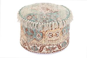 Cushion DKD Home Decor Floor 46 x 46 x 37 cm Brown Green Yellow Arab 45 x 45 x 35 cm Fringe