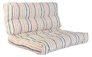 Cushion DKD Home Decor Floor Multicolour Aluminium Stripes 120 x 80 x 16 cm