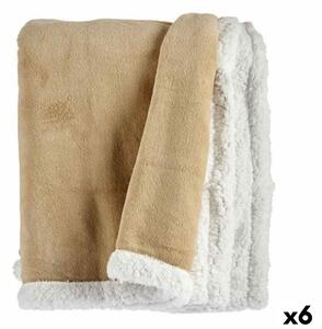 Blanket White Beige 130 x 1 x 170 cm (6 Units)