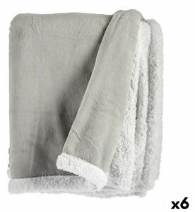Blanket White Light grey 130 x 1 x 170 cm (6 Units)