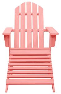 Garden Adirondack Chair with Ottoman Solid Fir Wood Pink