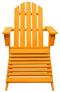 Garden Adirondack Chair with Ottoman Solid Fir Wood Orange