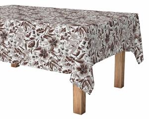 Tablecloth roll Exma Anti-stain Flowers 140 cm x 25 m Brown