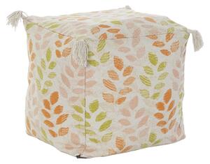 Floor cushion DKD Home Decor Beige Leaf of a plant Shabby Chic 40 x 40 x 40 cm