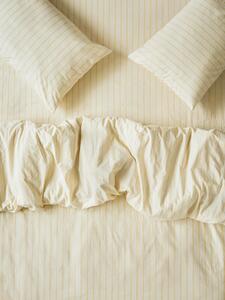 Butter Yellow Slumber Stripe Cotton Duvet Cover | Single | Piglet in Bed