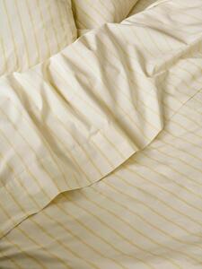 Butter Yellow Slumber Stripe Cotton Flat Sheet | Single | Piglet in Bed