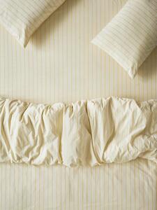 Butter Yellow Slumber Stripe Cotton Fitted Sheet | Single | Piglet in Bed
