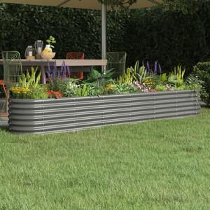 Garden Raised Bed Powder-coated Steel 260x40x36 cm Grey