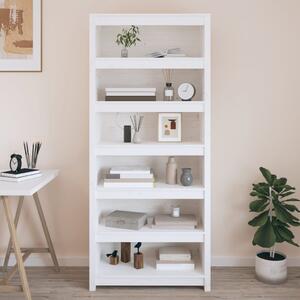 Book Cabinet White 80x35x183 cm Solid Wood Pine