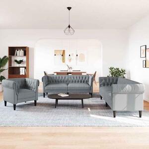 Ardino Fabric 3+2+1 Sofa Set In Light Grey