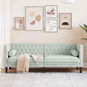 Ardino Velvet 3 Seater Sofa In Light Grey