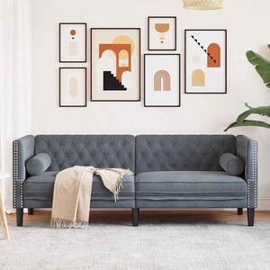 Ardino Velvet 3 Seater Sofa In Dark Grey