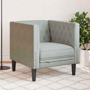 Ardino Velvet 1 Seater Sofa In Light Grey