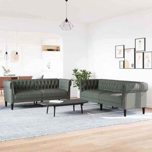 Ardino Fabric 3+2 Sofa Set In Dark Grey
