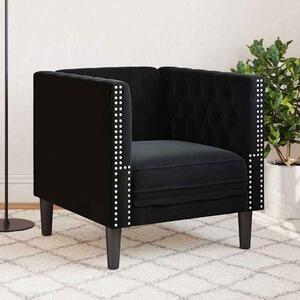 Ardino Velvet 1 Seater Sofa In Black