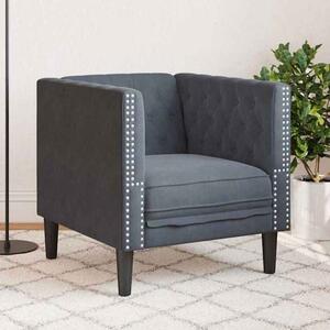Ardino Velvet 1 Seater Sofa In Dark Grey