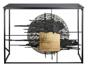 Galaxy Art Frame Metal Console Table In Black And Gold