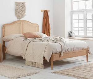 Ladson Rattan Wooden Double Bed In Oak