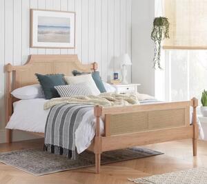 Gilroy Rattan Wooden Double Bed In Oak