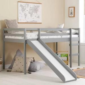 Frisco Wooden Midi Sleeper Bunk Bed With Slide In Grey