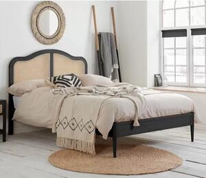 Ladson Rattan Wooden Double Bed In Black