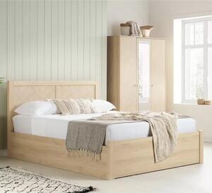 Helena Ottoman Wooden Double Bed In Oak