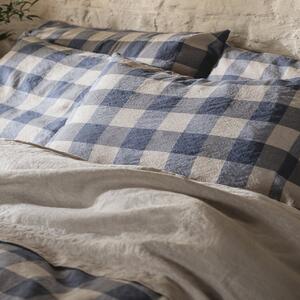 Piglet Blueberry Emsworth Check Linen Blend Pillowcase (Pair) Size Standard