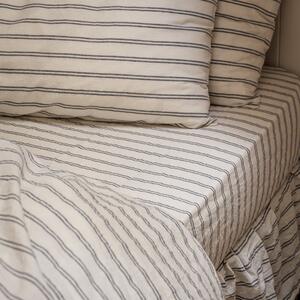 Piglet Ivory Kemptown Stripe Linen Blend Fitted Sheet Size King