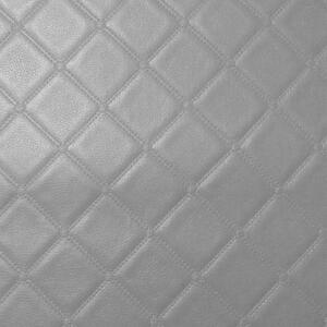 Trellis Vinyl Embossed Upholstery Fabric Silver