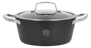 Pillivuyt Travo pot with glass lid 3,8 l Black-aluminum