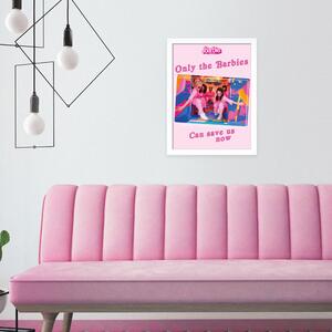 Only the Barbies Can Save Us Now Framed Print Pink